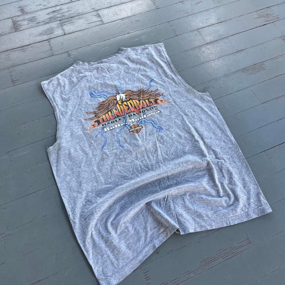 Vintage Harley Davidson biker lightning streetwear y2k graphic tank top
